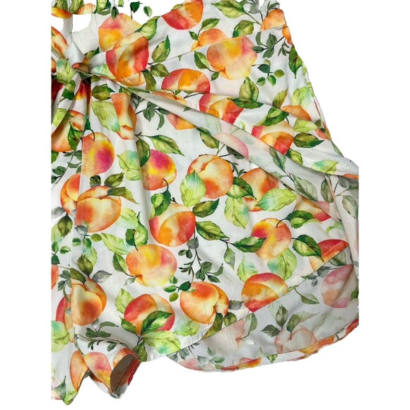 BCBGeneration Shorts High Waist Wrap‎ Layer Tie Elastic Waist XL White Fruit NWT - Picture 3 of 4